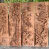 Tranh tứ quý - Tranh gỗ đuc tay - Gỗ hương đá kt 145x55x7cm - TQ12